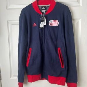 NWT Adidas New England Revolution Track Jacket Size M Blue/Red Raged $90